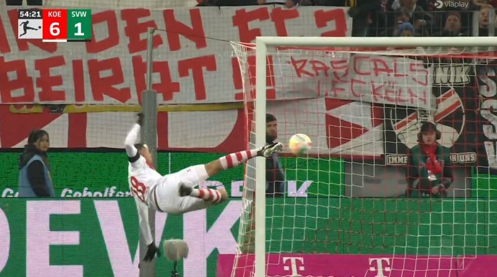 El Köln goleó por 7-1 al Wender Bremen. Captura/Viaplay