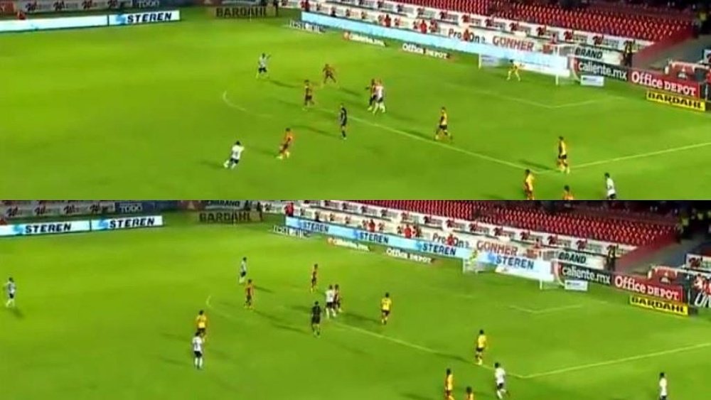 El chileno consiguió anotar su primer gol con la camiseta de Veracruz. Captura/TVAzteca