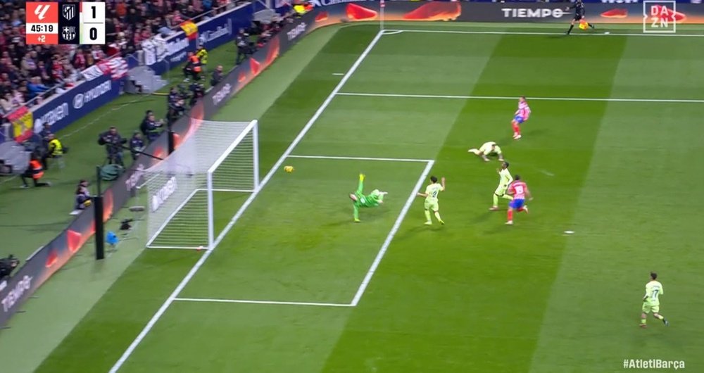 Atletico in vantaggio contro il Barça. DAZN