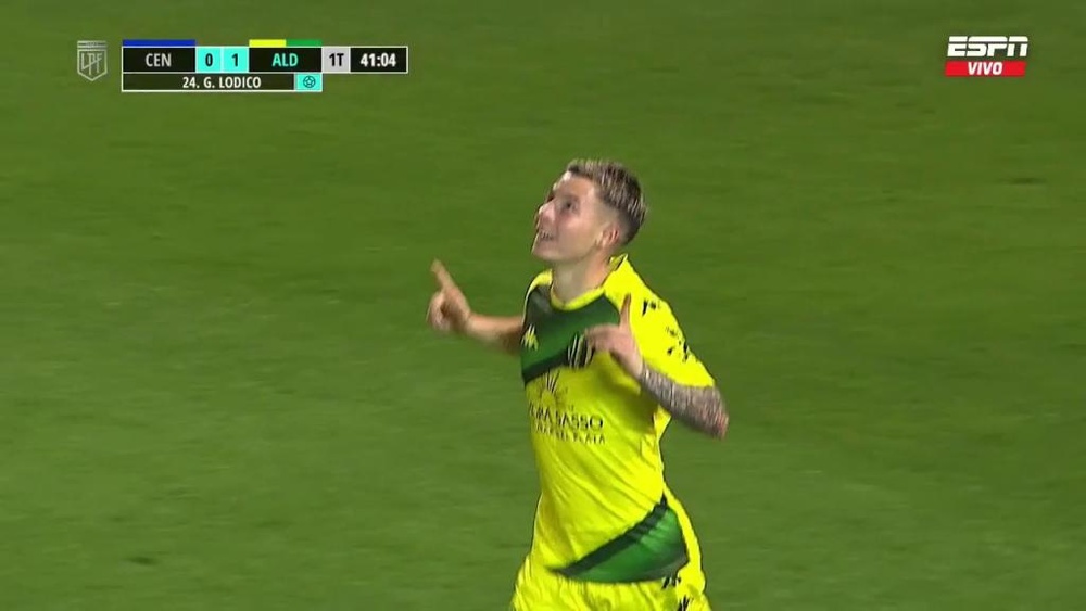Lodico dio la victoria a Aldosivi con su doblete. Captura/ESPN
