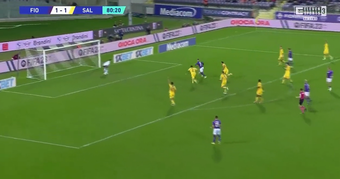 Luka Jovic prolonga la buena racha de la Fiorentina. Captura/ElevenSports