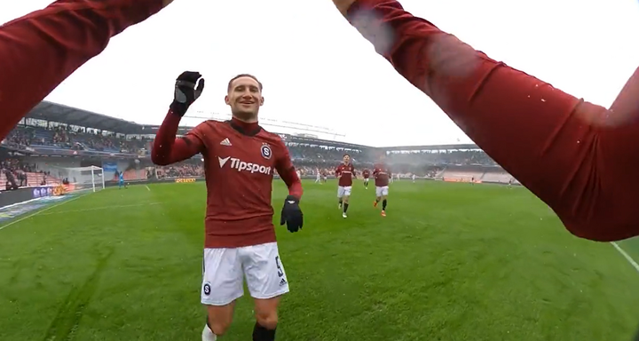 Así se vio un gol desde una GoPro: Haraslín lo hizo en el Sparta de Praga-Nüremberg