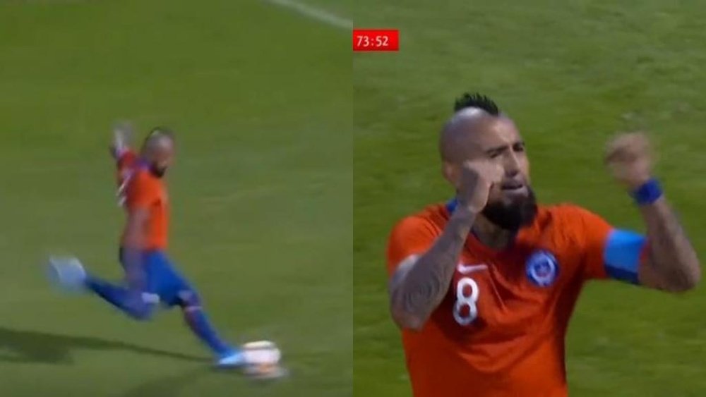 Vidal scored once again versus Guinea. Capturas/Claro