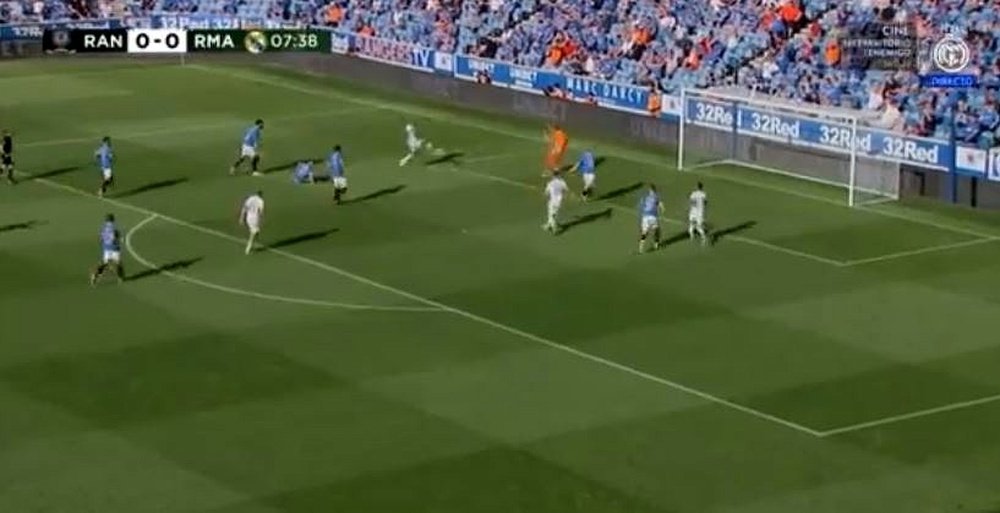Rodrygo got a bit of luck as he put Madrid ahead. Screenshot/RealMadridTV