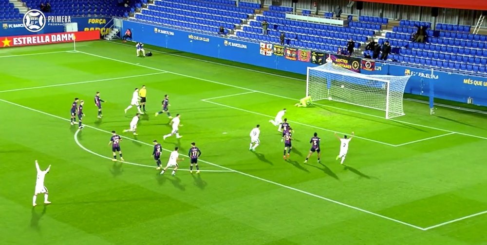 El Numancia frena en seco al Barça Atlètic. Captura/PrimeraFederación