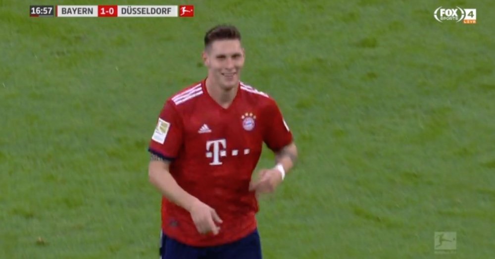 Niklas Süle anotó el primer gol del Bayern. Captura/FoxSports