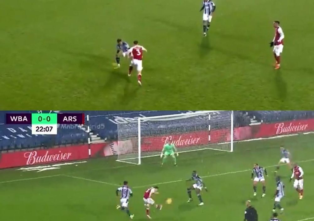 Tierney scores great goal for Arsenal. Screenshot/DAZN