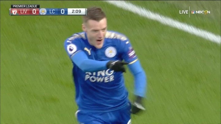 Vardy showed no mercy for his favourite victim 3 minutes in