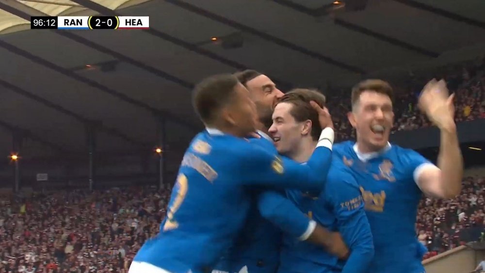 El Rangers ganó la Copa de Escocia. Captura/PremierSports