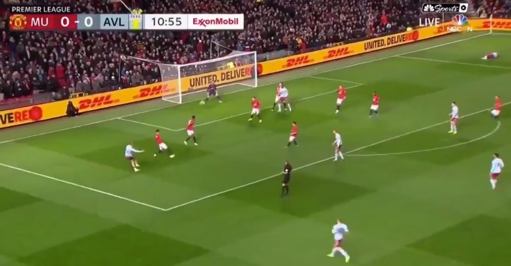 El golazo que silenció Old Trafford y dejó de piedra a De Gea. Captura/NBC