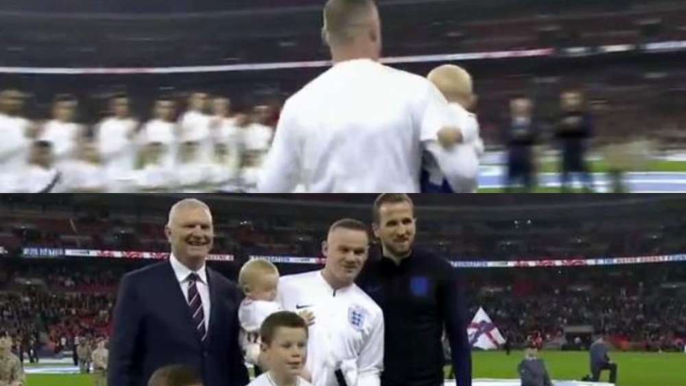 Rooney, ému à Wembley. Twitter/England