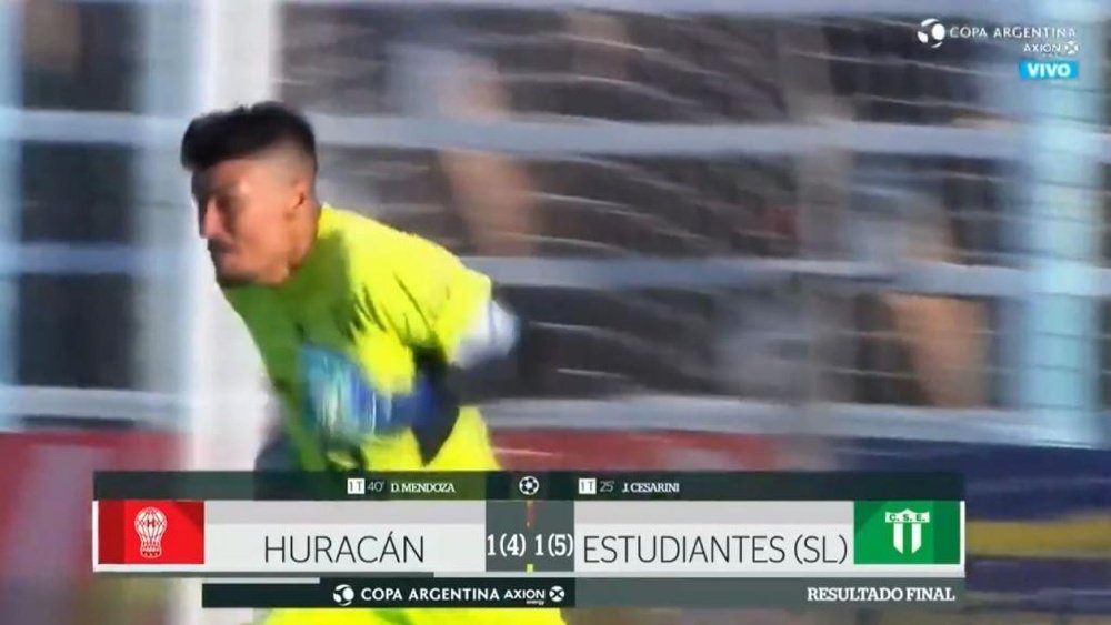 Estudiantes de San Luis eliminó a Huracán de la Copa. Captura/TyCSports