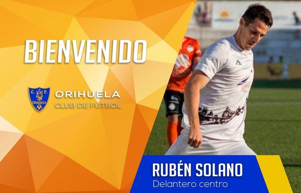 El Orihuela incorpora al delantero Rubén Solano. Twitter/Orihuela_CF