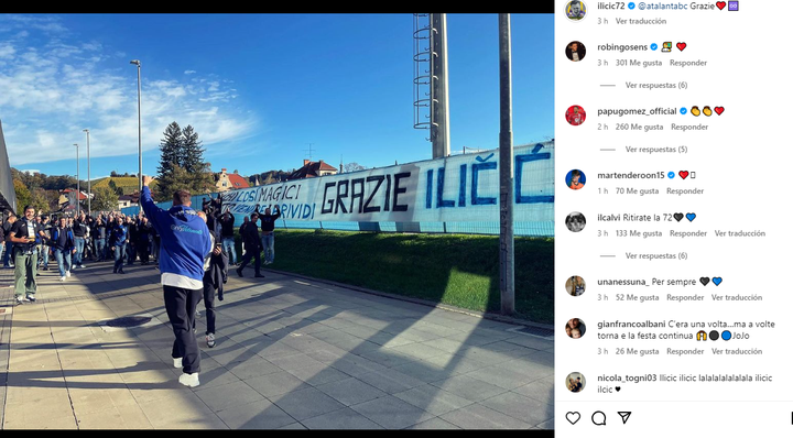 120 tifosi dell'Atalanta in trasferta si fermano in Slovenia per sorprendere Ilicic