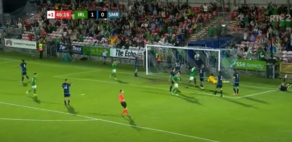 2.162 días sin un gol de San Marino Sub 21. Captura/FAITV