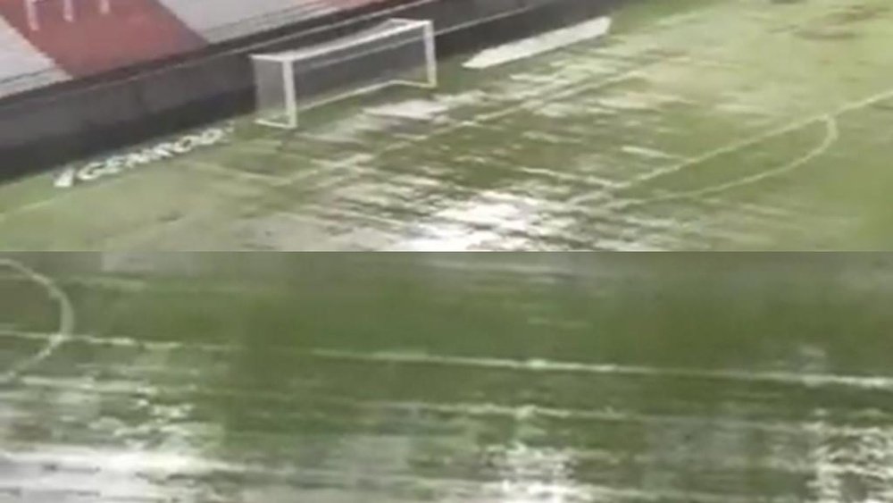 La lluvia amenazó el Talleres-San Lorenzo: ¡el campo estaba impracticable! Twitter/Nicobozza