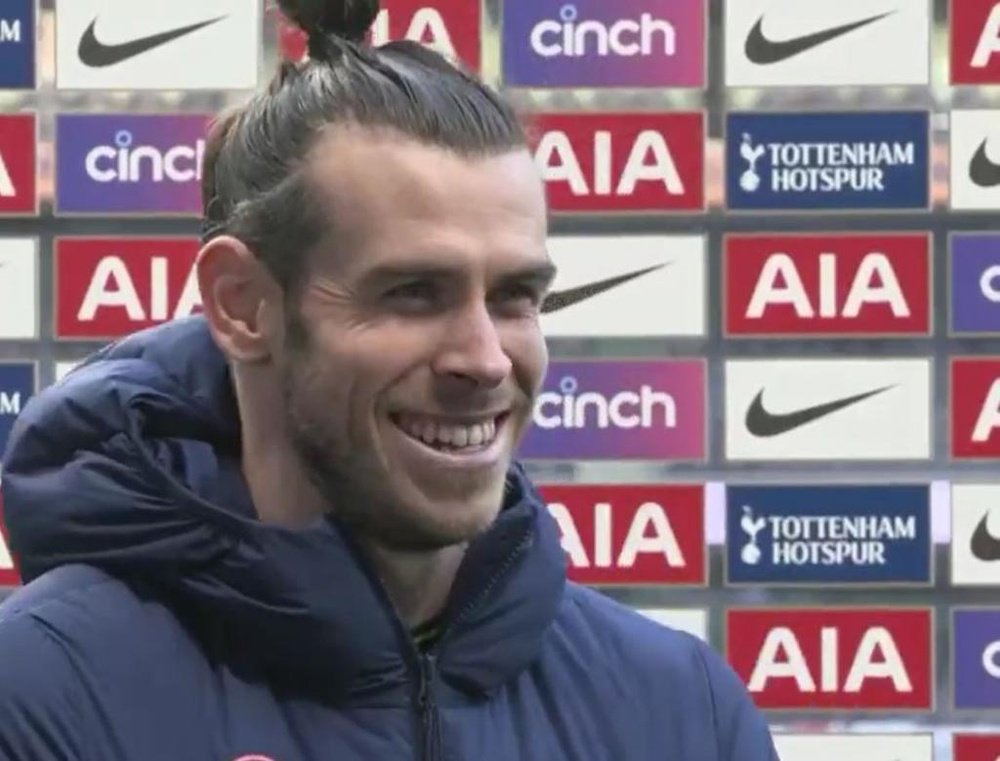Gareth Bale was very pleased after scoring twice v Burnley. Twitter/TottenhamHotspur