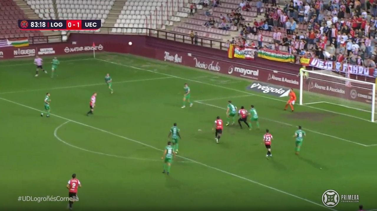 Subidón del Cornellà a costa del Logroñés