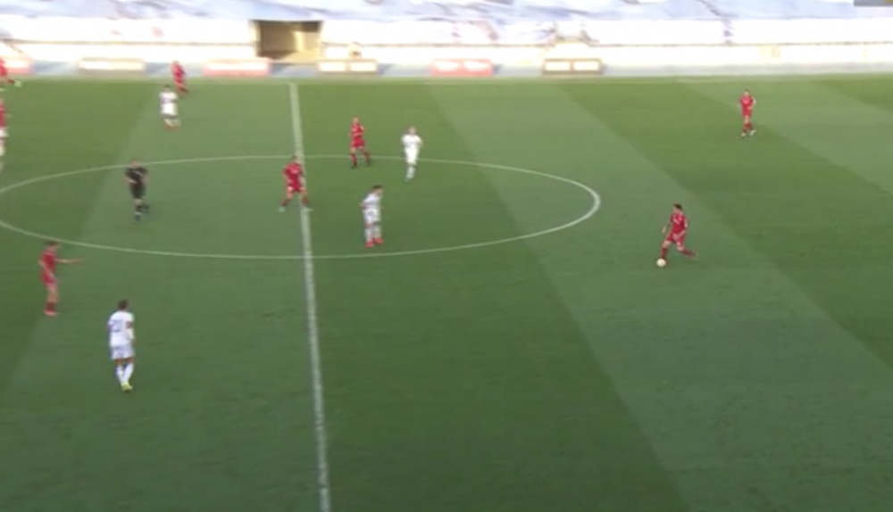 El Castilla empató con la Cultural Leonesa. Captura/RealMadridTV