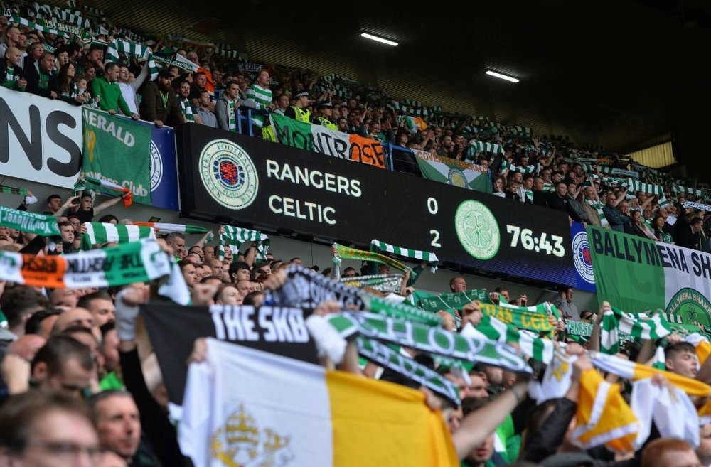 Captura del marcador durante el Rangers-Celtic. ChampionsLeague