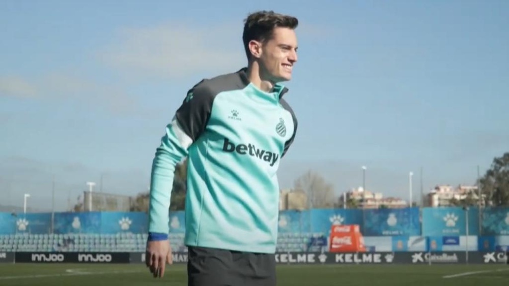 Pol Lozano podría irse al Girona FC.Captura/RCDEspanyoldeBarcelona