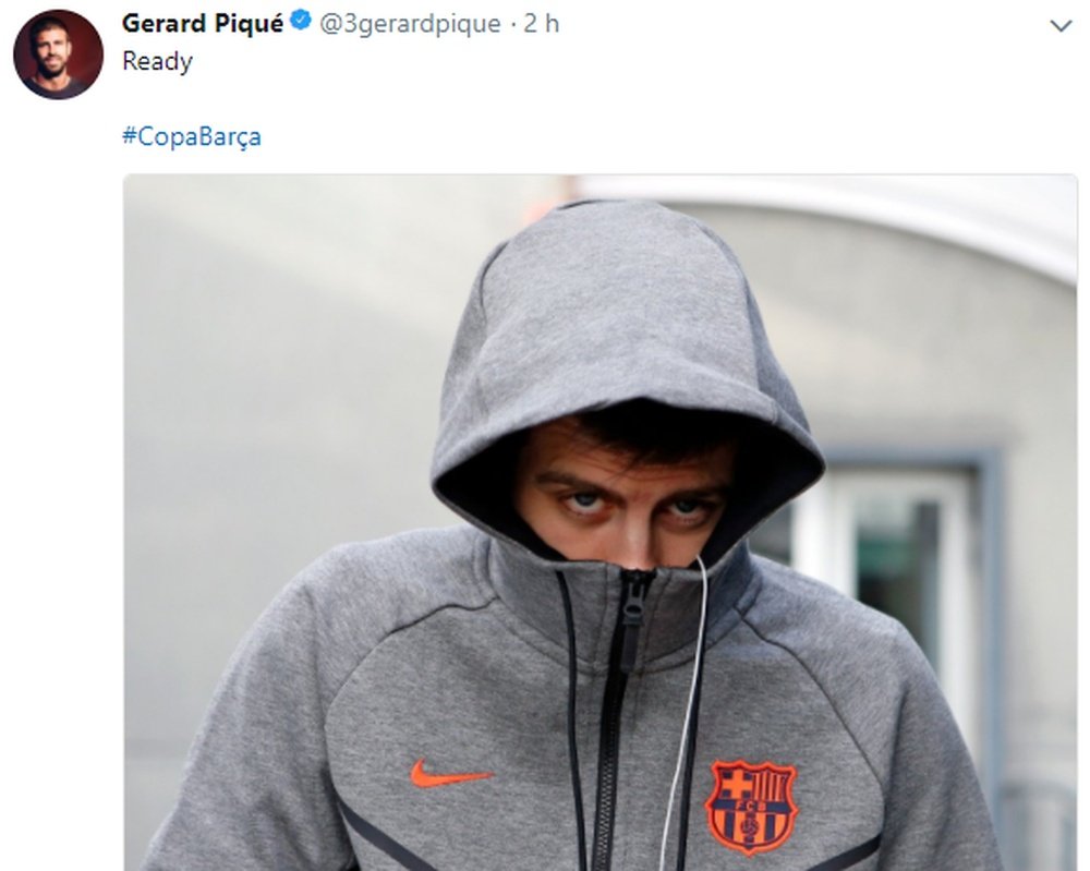Pique 'ready' to face Valencia. Twitter/3gerardpique