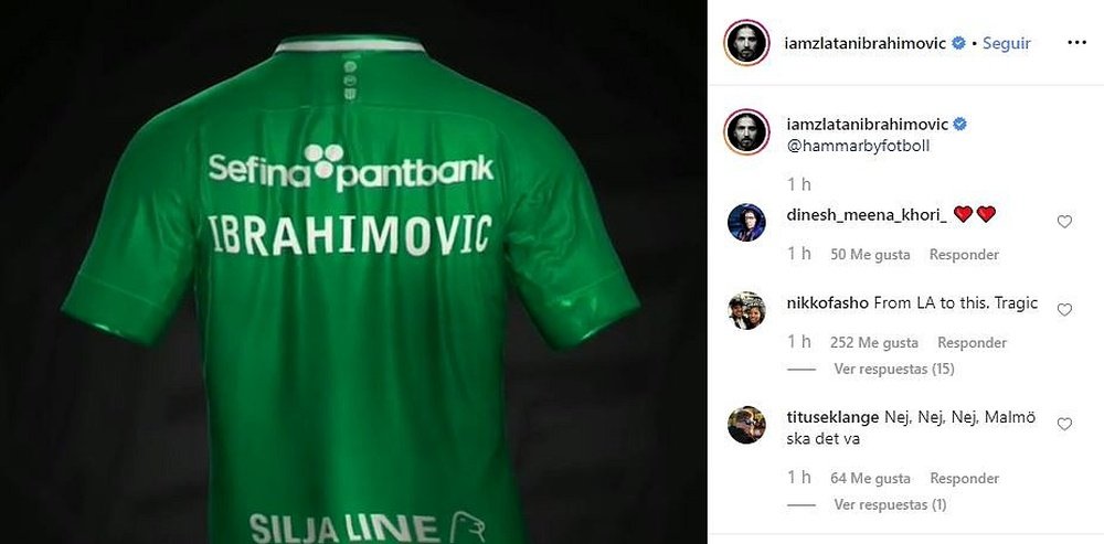 Ibrahimovic, annuncio a sorpresa? Pubblica la maglia dell'Hammarby. Captura/IamZlatanIbrahimovic