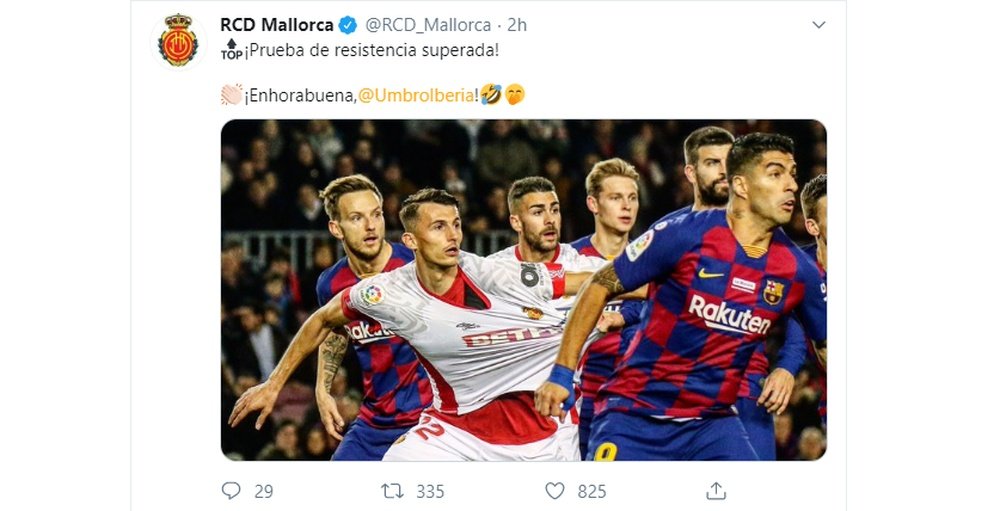 El Mallorca tiró de fina ironía. Twitter/RCD_Mallorca