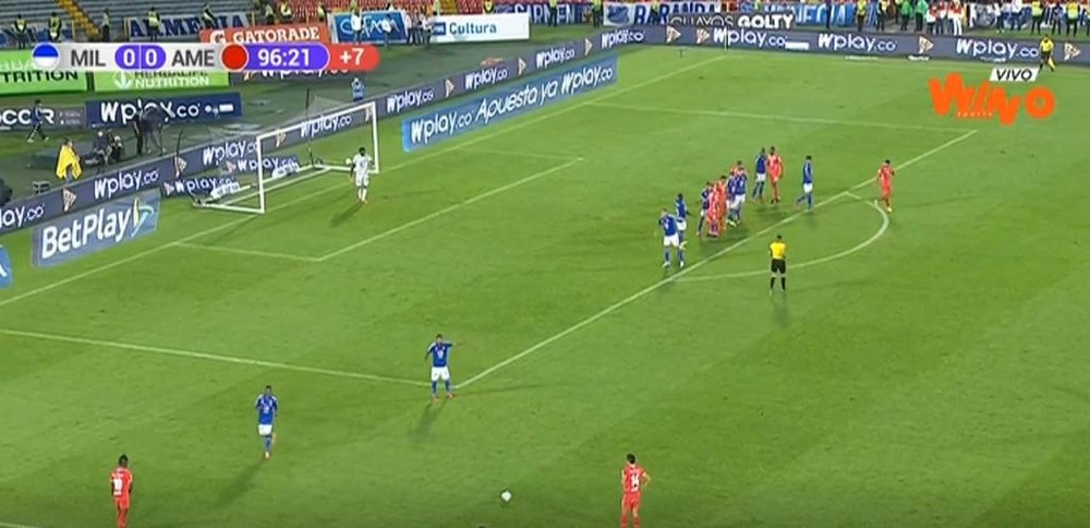 Millonarios y América de Cali empataron a cero. Captura/WinSports