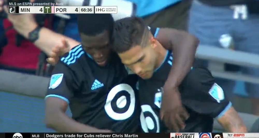 Minnesota y Portland empataron a cuatro. Twitter/mls