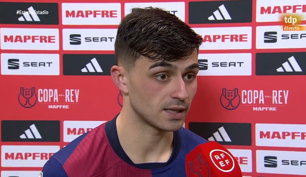 Pedri regretted that Barca conceded two late goals against Atletico. Screenshot/Teledeporte