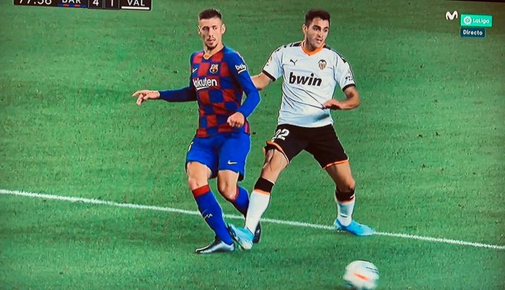 Maxi Gomez aurait-il dû être expulsé contre le Barça ? Captura/Movistar+LaLiga