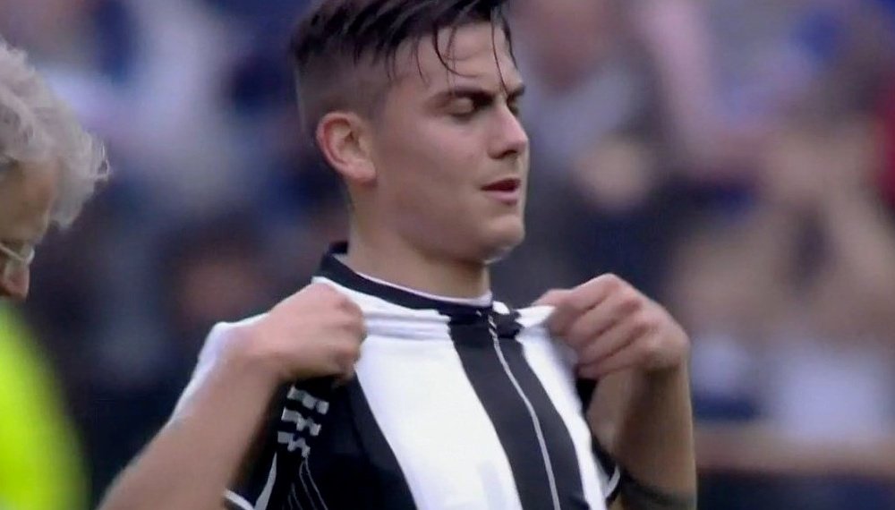 Captura del momento en el que Dybala se retiraba lesionado ante la Sampdoria.