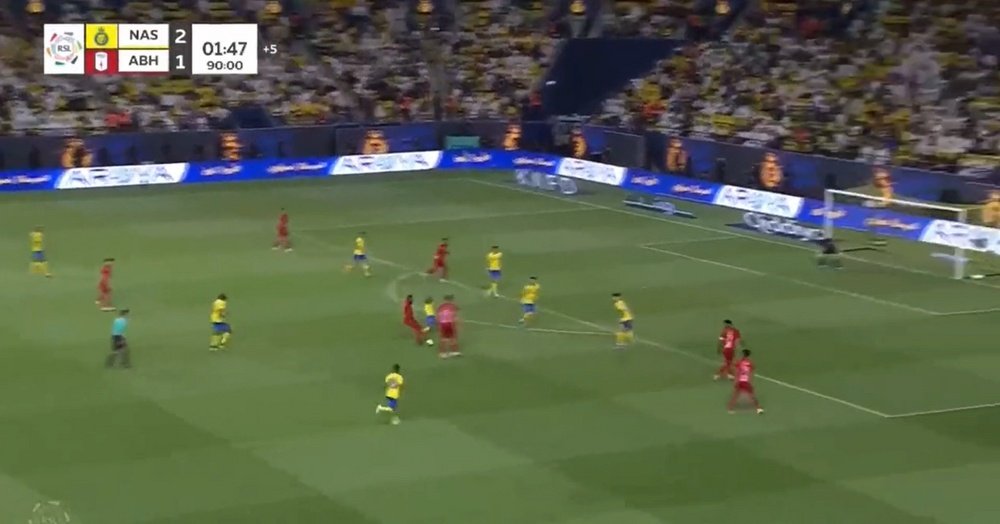 Karl Toko-Ekambi marcó el gol del empate ante el Al Nassr de Cristiano Ronaldo. Captura/marca