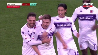Fiorentina atropela Napoli e está nas quartas da Coppa Italia. Captura/ESPN