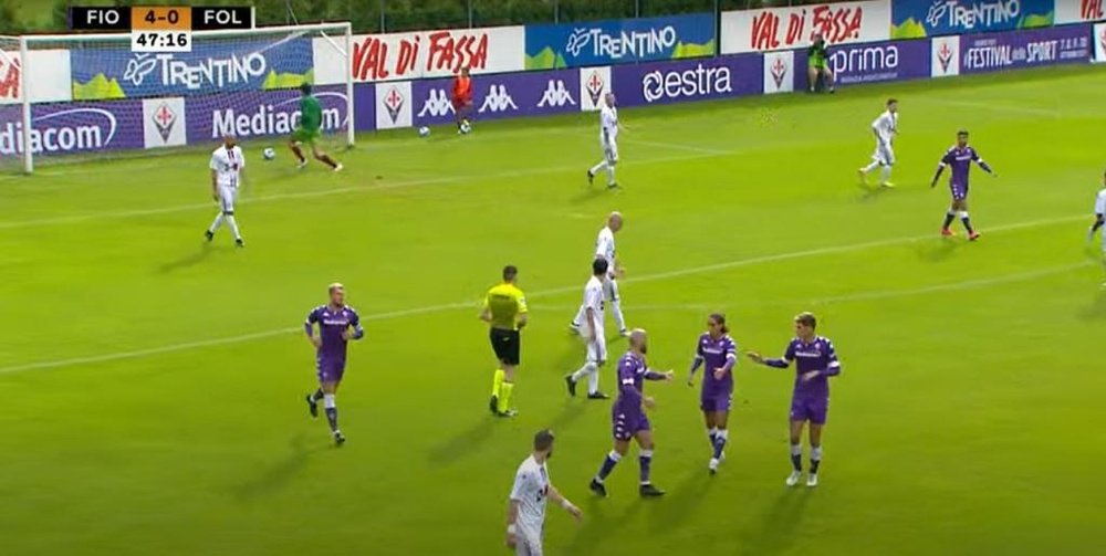 Vlahovic le endosó siete goles a su humilde rival. Captura/YouTube/ACFFiorentina