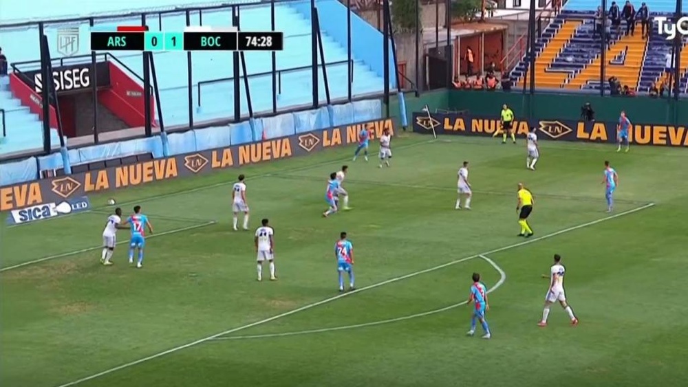 Boca Juniors empató frente a Arsenal de Sarandí. Captura/TyCSports