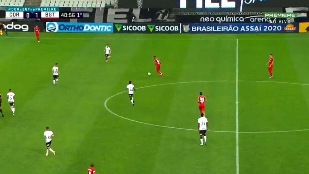 Red Bull Bragantino frena en seco a Corinthians. Captura/PremiereTV
