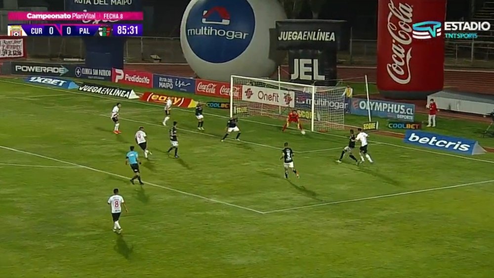 Curicó Unido y Palestino empataron a cero. Captura/TNTSports