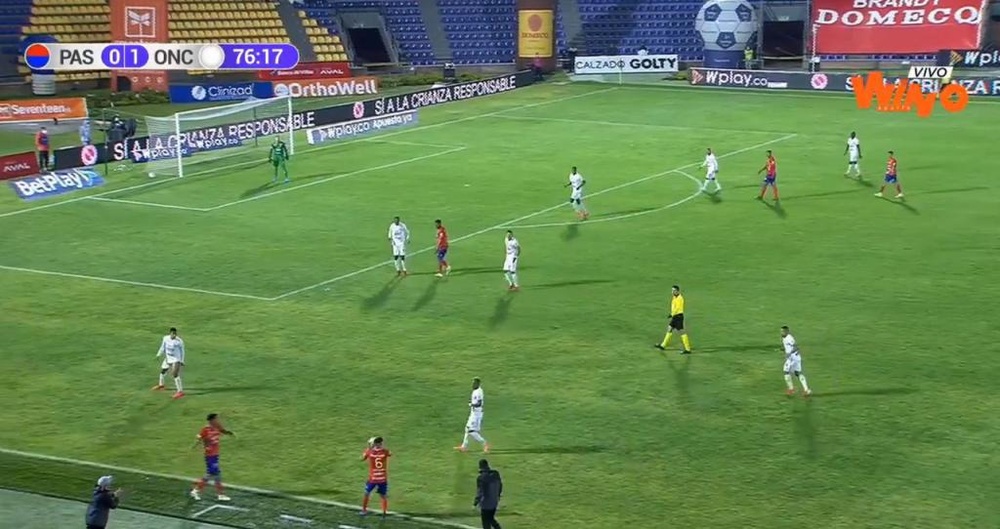 Once Caldas venció a Deportivo Pasto por la mínima. Captura/WinSportsTV