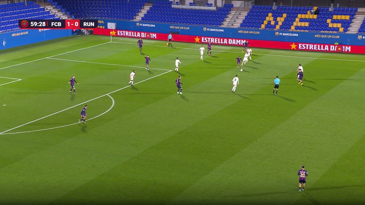 El Barça Atlètic le ganó al Real Unión por 2-1. Captura/InSports