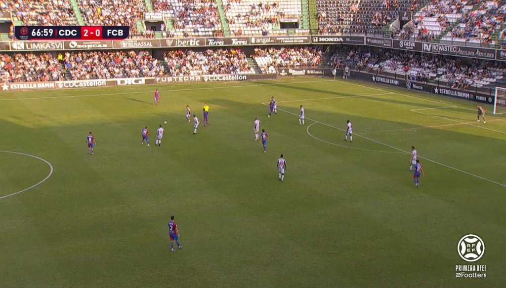 El Castellón acaba con la resurrección del Barça B. Captura/Footters