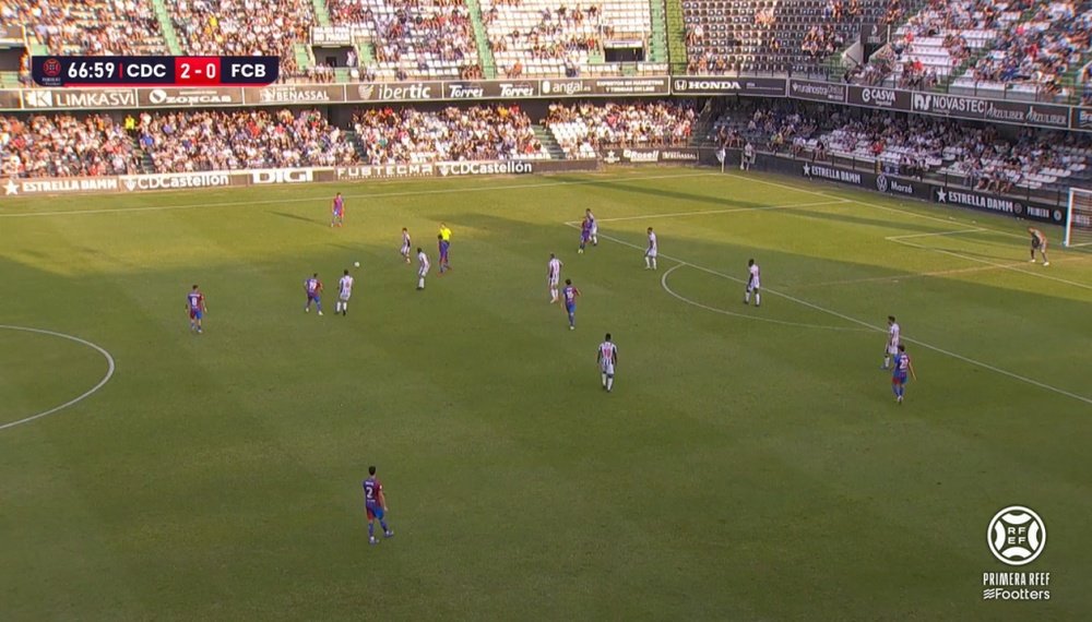 El Castellón acaba con la resurrección del Barça B. Captura/Footters
