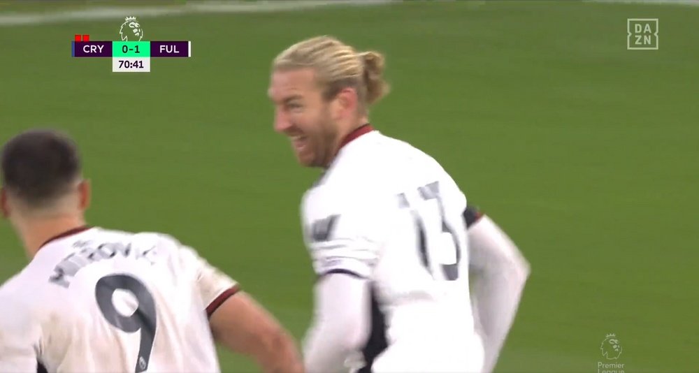 El Fulham goleó al Crystal Palace por 0-3. Captura/DAZN