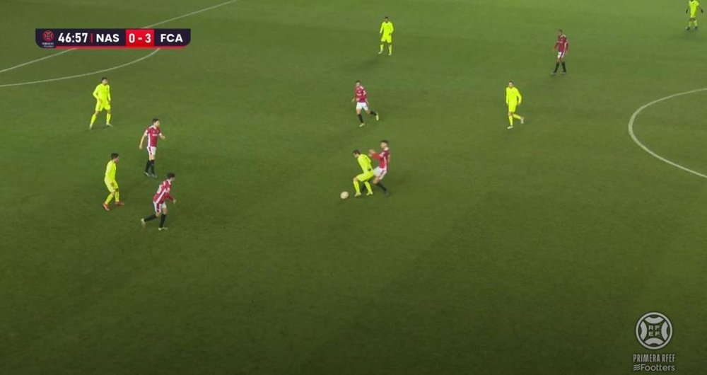 El Andorra ganó al Nàstic por 0-3. Captura/Footters