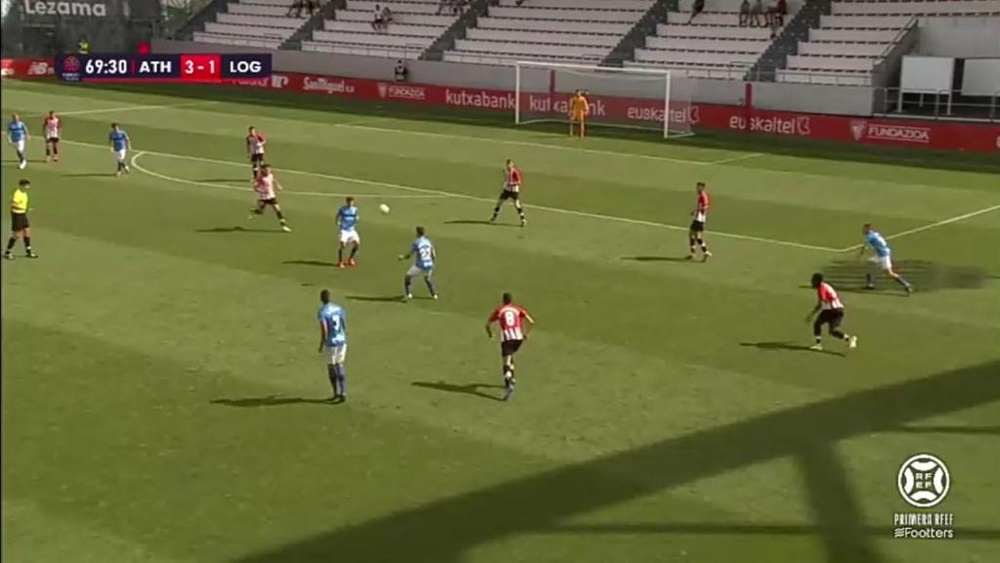 El Bilbao Athletic venció 3-1 al Logroñés. Captura/Footters