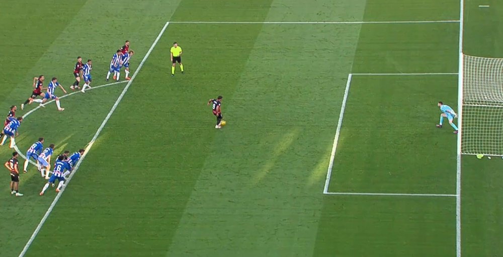 La razón de la repetición del penalti en el Mallorca-Espanyol. Captura/RFEF