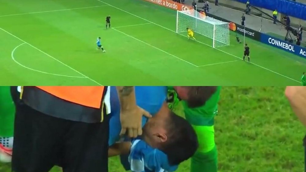 El penalti fallado por Suárez que nunca podrá olvidar.  Captura/DAZN