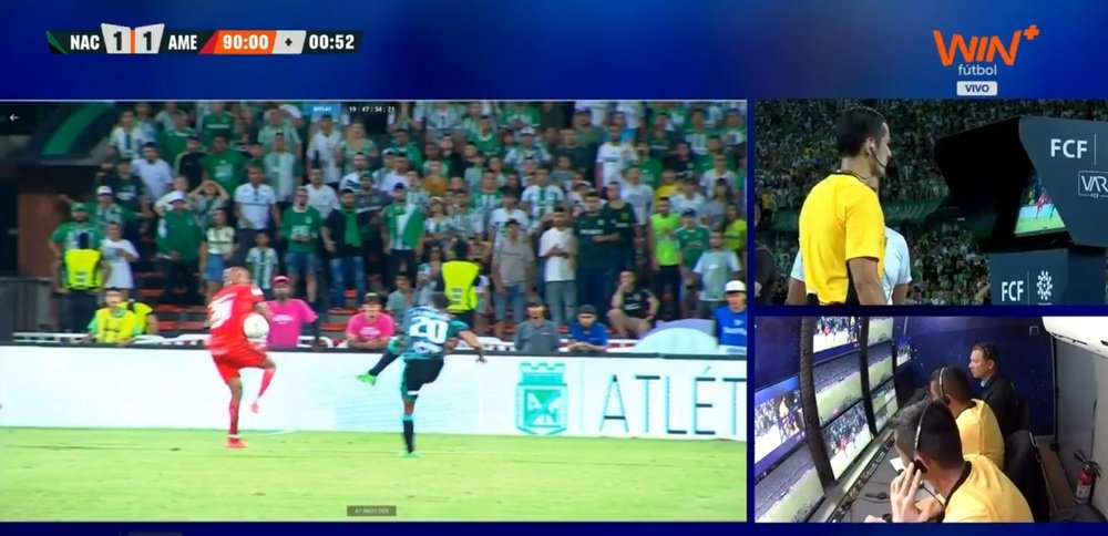 Un polémico penalti para decidir el 'Clásico Popular'. Captura/WinSports