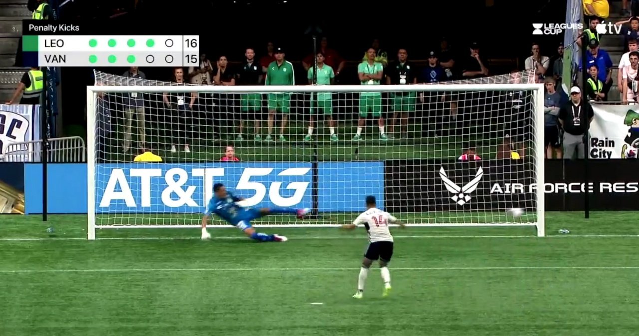 Leon beat Vancouver Whitecaps after a never-ending shoot-out. Screenshot/AppleTV+